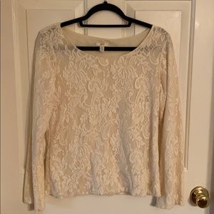 Lined stretch lace top